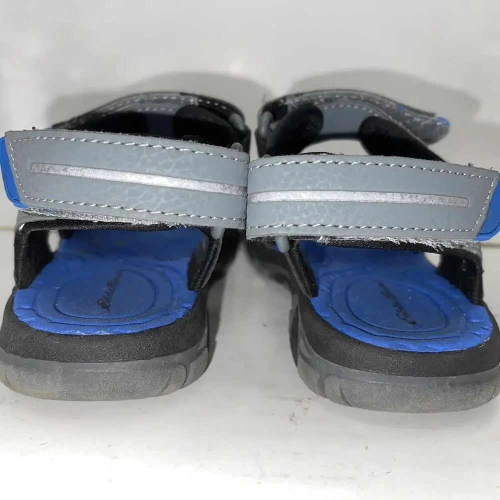 Eddie Bauer Sandals Boys Size 12 Gray Blue Pacific Hook & Loop Hiking Water